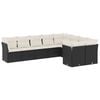 vidaXL Set de sof&aacute;s de jard&iacute;n 8 piezas y cojines rat&aacute;n sint&eacute;tico negro