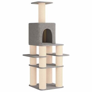vidaXL &Aacute;rbol para gatos con postes de sisal Gris Claro 180 cm