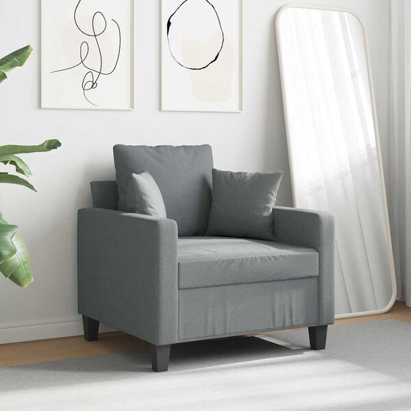 vidaXL Sill&oacute;n de tela gris claro 60 cm
