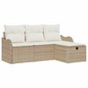 vidaXL Conjunto de sof&aacute; de jard&iacute;n con coj&iacute;n 4 pcs Polirat&aacute;n