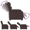 vidaXL Sill&oacute;n reclinable el&eacute;ctrico tela marr&oacute;n oscuro