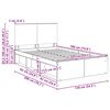 vidaXL Estructura de cama con cabecera Roble ahumado 135 x 190 cm