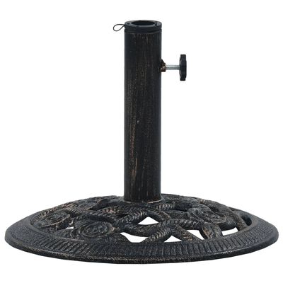 vidaXL Base de sombrilla de hierro fundido negro y bronce 9 kg 40 cm