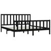 vidaXL Estructura de cama madera maciza negro Supe King 180x200 cm