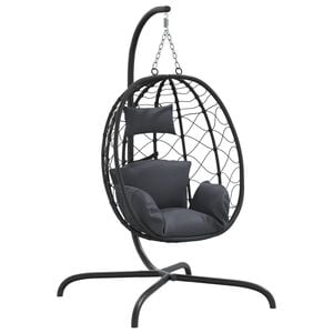 vidaXL Sill&oacute;n colgante con forma de huevo y coj&iacute;n antracita
