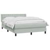vidaXL Cama box spring con colch&oacute;n terciopelo gris claro 140x210 cm