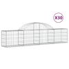 vidaXL Cestas de gaviones 30 uds forma de arco hierro 200x30x40/60 cm
