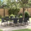 vidaXL Conjunto de Comedor de Jard&iacute;n 9 pcs Negro