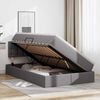 vidaXL Cama con almacenamiento y LED Gris 120 x 190 cm Cuero sint&eacute;tico
