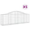 vidaXL Cestas de gaviones 5 uds forma de arco hierro 200x30x60/80 cm