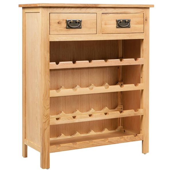vidaXL Mueble botellero de madera maciza de roble 72x32x90 cm