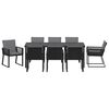 vidaXL Conjunto de Comedor de Jard&iacute;n 9 pcs Negro