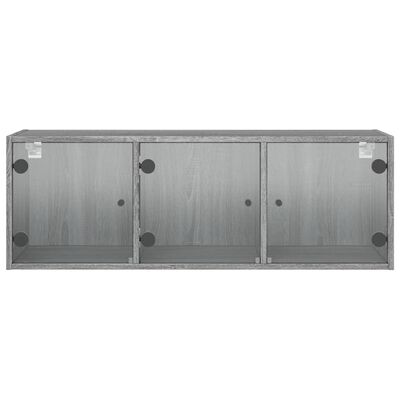 vidaXL Mueble de pared puertas de vidrio gris Sonoma 102x37x35 cm