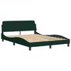 vidaXL Estructura de cama sin colch&oacute;n Hanko terciopelo verde oscuro 140x200 cm