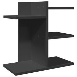 vidaXL Organizador escritorio madera ingenier&iacute;a negro 42x21,5x42 cm