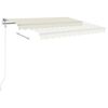 vidaXL Toldo manual retr&aacute;ctil con luz LED crema 3x2,5 m