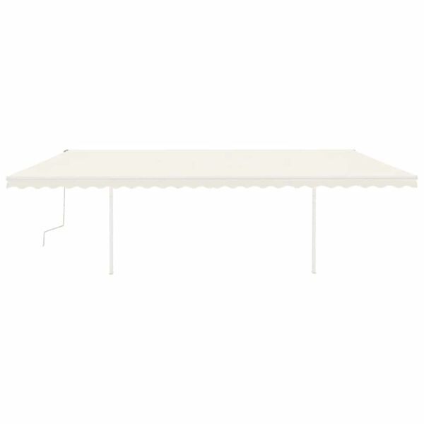 vidaXL Toldo retr&aacute;ctil manual con postes crema 6x3 m