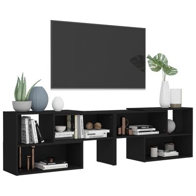 vidaXL Mueble de TV madera contrachapada negro 149x30x52 cm