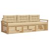 vidaXL Conjunto de sof&aacute;s de exterior 3 uds. y Beige
