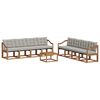 vidaXL Conjunto de sof&aacute;s de exterior 9 pcs Gris Natural y Claro
