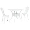 vidaXL Conjunto de mesa de jard&iacute;n 3 pcs Blanco Aluminio fundido