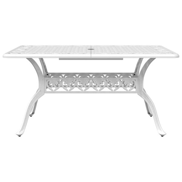 vidaXL Juego de comedor de jardín 5 piezas aluminio fundido blanco