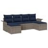 vidaXL Conjunto de sof&aacute; de jard&iacute;n 6 uds. Gris rat&aacute;n sint&eacute;tico