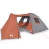 vidaXL Tienda familiar con c&uacute;pula para 6 personas impermeable naranja