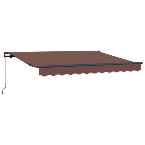 vidaXL Toldo Retr&aacute;ctil Manual Marr&oacute;n 350 x 200 cm tela