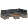 vidaXL Conjunto de sof&aacute;s de jard&iacute;n 9 uds. Gris Polirat&aacute;n