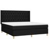 vidaXL Cama box spring colch&oacute;n y luces LED tela negro 160x200 cm