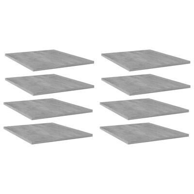 vidaXL Estantes estantería 8 uds aglomerado gris hormigón 40x50x1,5 cm