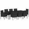 vidaXL Conjunto de Comedor de Jard&iacute;n 9 uds. Negro rat&aacute;n sint&eacute;tico