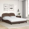 vidaXL Cama Viana con colch&oacute;n cuero sint&eacute;tico marr&oacute;n 160x200 cm