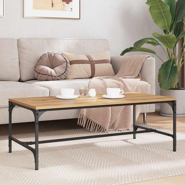 vidaXL Mesa de Caf&eacute; Roble artesanal 100 x 50 x 35 cm