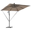 vidaXL Parasol de cantilever tipo pl&aacute;tano Taup&eacute; 249 x 249 x 250 cm