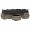 vidaXL Set de muebles de jard&iacute;n 6 pzas y cojines rat&aacute;n sint&eacute;tico gris