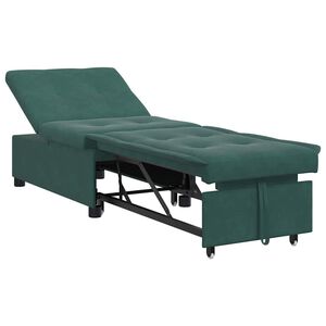 vidaXL Sof&aacute; cama Verde oscuro 194 x 67 x 82 cm Terciopelo