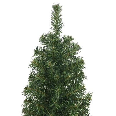vidaXL Árbol de Navidad artificial delgado y soporte PVC verde 210 cm