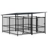 vidaXL Perrera de exterior con tejado acero 3,75 m&sup2;