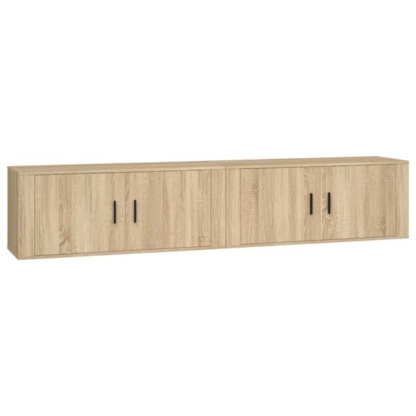 vidaXL Muebles para TV de pared 2 uds roble Sonoma 100x34,5x40 cm