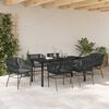 vidaXL Conjunto de Comedor de Jard&iacute;n con coj&iacute;n 7 pcs Negro