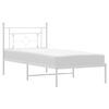 vidaXL Estructura cama sin colchón con cabecero metal blanco 90x200 cm