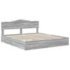 vidaXL Cama con almacenamiento con cabecera Gris Sonoma 200 x 200 cm