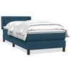 vidaXL Cama box spring con colch&oacute;n terciopelo azul oscuro 80x210 cm