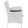 vidaXL Set de comedor de jard&iacute;n 9 piezas rat&aacute;n sint&eacute;tico blanco crema