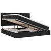vidaXL Cama con almacenamiento y colch&oacute;n Negro 200 x 200 cm Poli&eacute;ster
