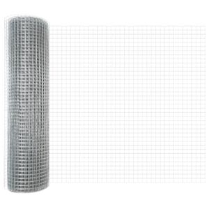 vidaXL Cerca de Alambre Soldado 2500 x 80 cm Plateado