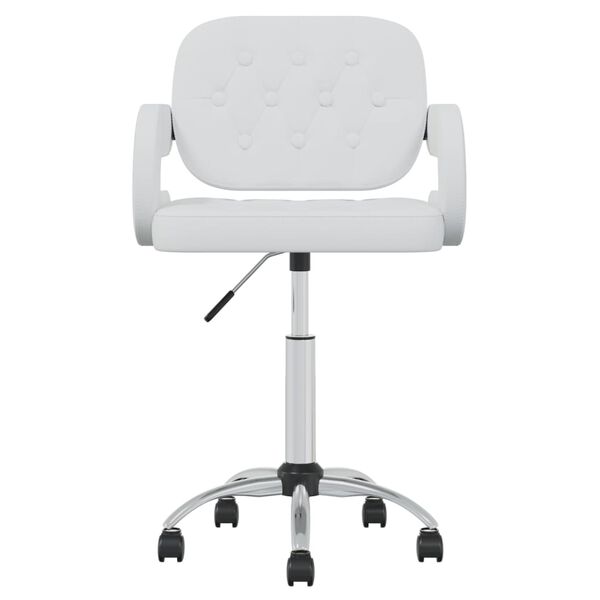 vidaXL Sillas de comedor giratorias 2 unidades cuero sint&eacute;tico blanco