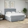vidaXL Cama box spring con colch&oacute;n tela gris claro 180x200 cm